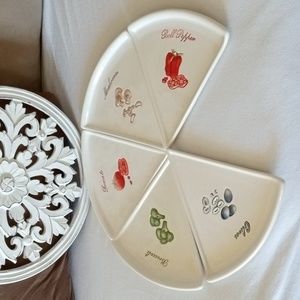 POTTERY BARN 🍕 PIZZA BUONO 🍕 Five (5) Ceramic Artisan Style Slice Plates